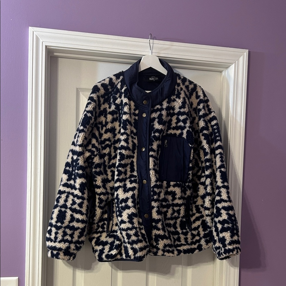 Madewell Navy & Cream Sherpa Jacket